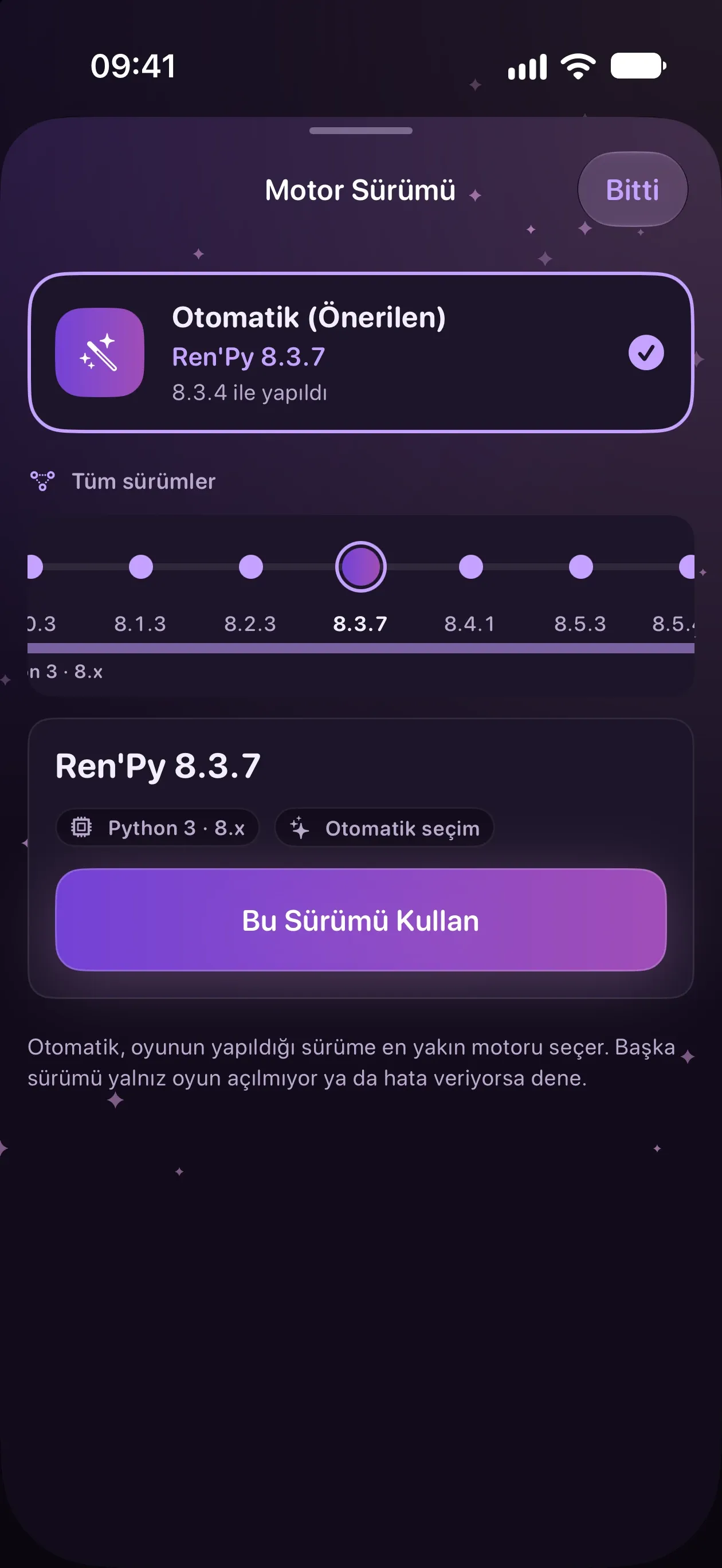 Her oyuna doğru motor
