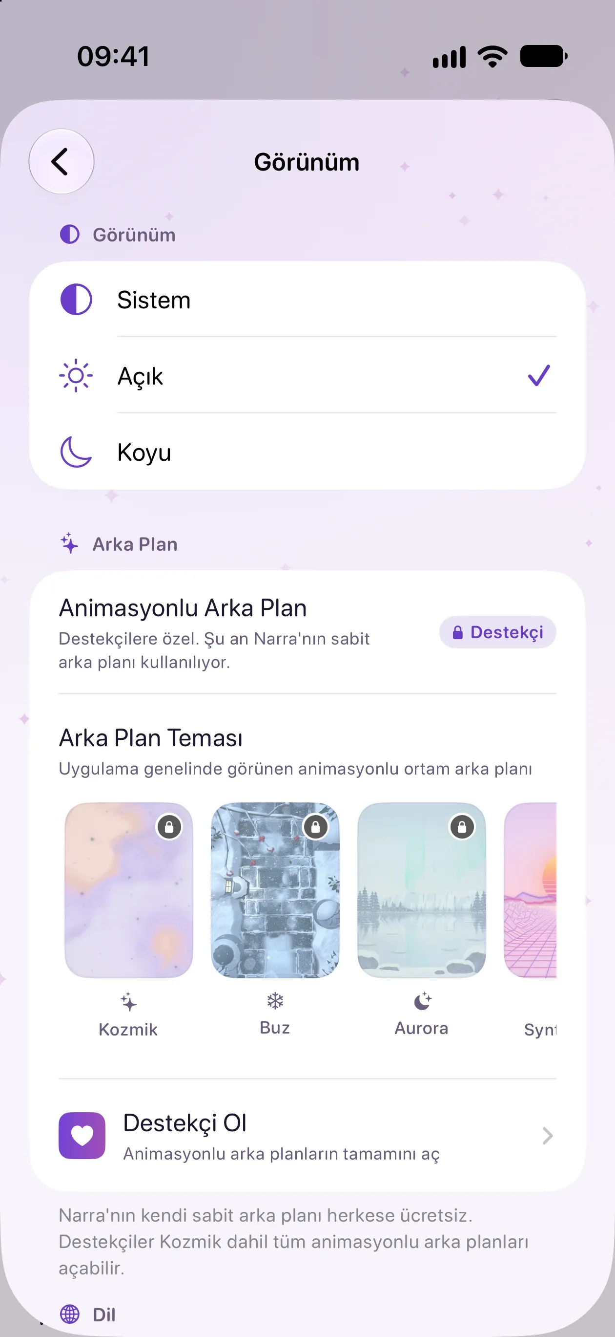 On yedi dil, izlenecek hiçbir şey
